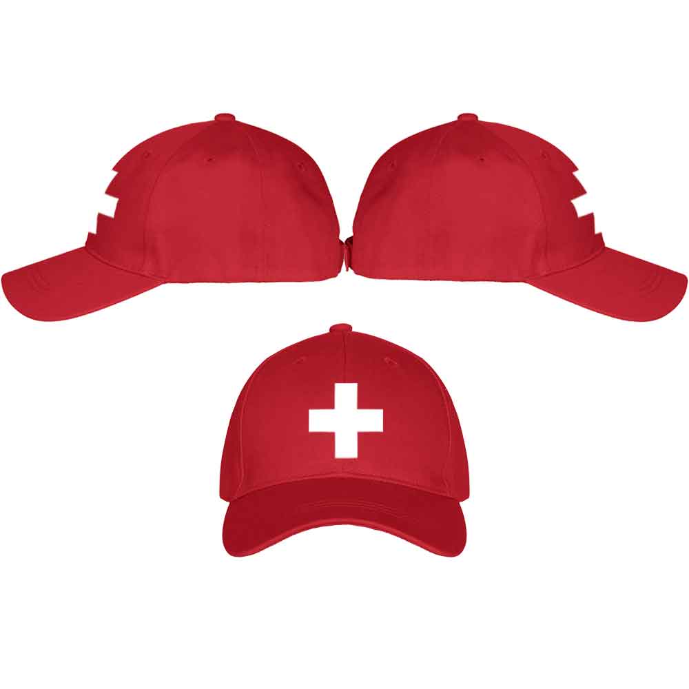 Baseball Cap Rot mit Schweizerkreuz