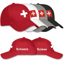 Charger l&#39;image dans la galerie, Baseball Caps mit Schweizerkreuz
