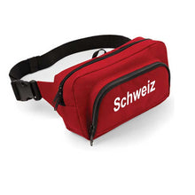 Charger l&#39;image dans la galerie, Bauchtasche Organiser 2.0, Rot mit Text Schweiz
