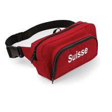 Charger l&#39;image dans la galerie, Bauchtasche Organiser 2.0, Rot mit Text Suisse
