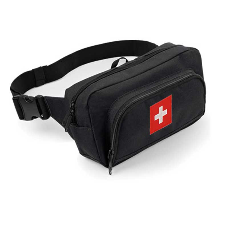 Bauchtasche Organiser 2.0, Schwarz mit Schweizerkreuz 