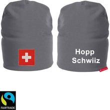 Load image into Gallery viewer, Beanie Grau mit Schweizerkreuz, Hopp Schwiiz
