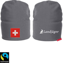 Load image into Gallery viewer, Beanie Grau mit Schweizerkreuz, Landjäger
