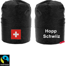 Charger l&#39;image dans la galerie, Beanie Schwarz mit Schweizerkreuz, Hopp Schwiiz
