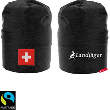 Load image into Gallery viewer, Beanie Schwarz mit Schweizerkreuz, Landjäger
