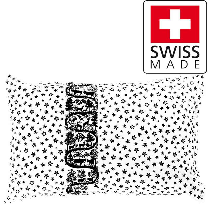 Bettwäsche Kissen Scherenschnitt Swiss Made Weiss