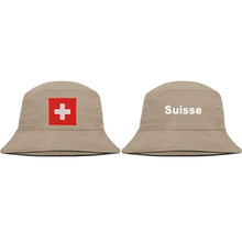 Load image into Gallery viewer, Bucket hat Swiss cross
