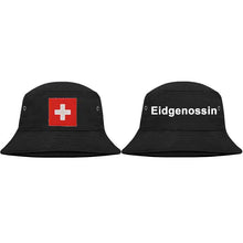 Load image into Gallery viewer, Bucket hat Swiss cross
