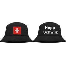 Load image into Gallery viewer, Bucket hat Swiss cross
