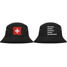 Load image into Gallery viewer, Bucket hat Swiss cross
