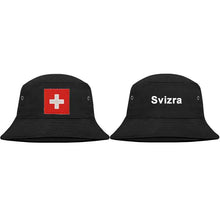 Load image into Gallery viewer, Bucket hat Swiss cross
