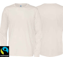 Load image into Gallery viewer, Herren T-Shirt Langarm Creme, Fairtrade Zertifiziert.
