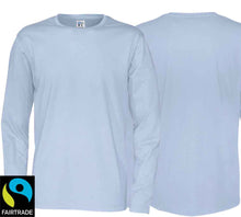 Load image into Gallery viewer, Herren T-Shirt Langarm Sky Blue, Fairtrade Zertifiziert.
