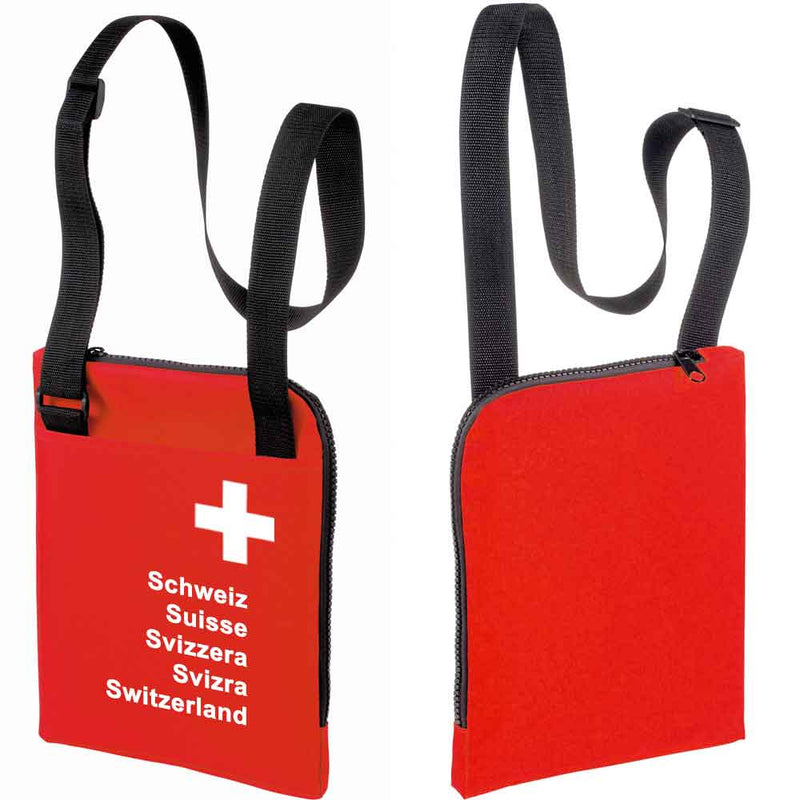 Eventtasche mit Schweizerkreuz Text Pass Design