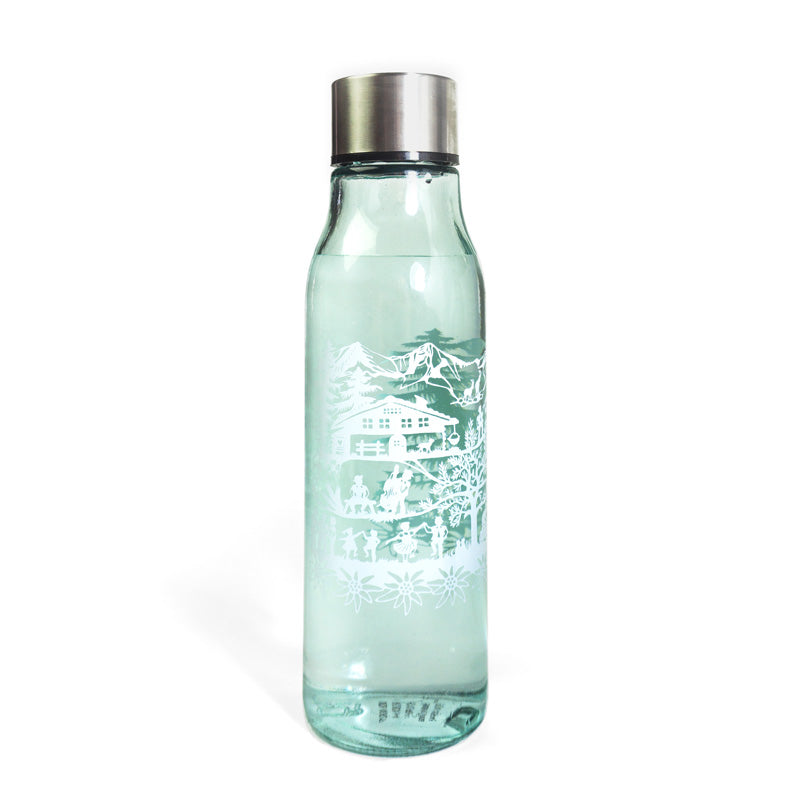 Glass drinking bottle Swiss Tradition