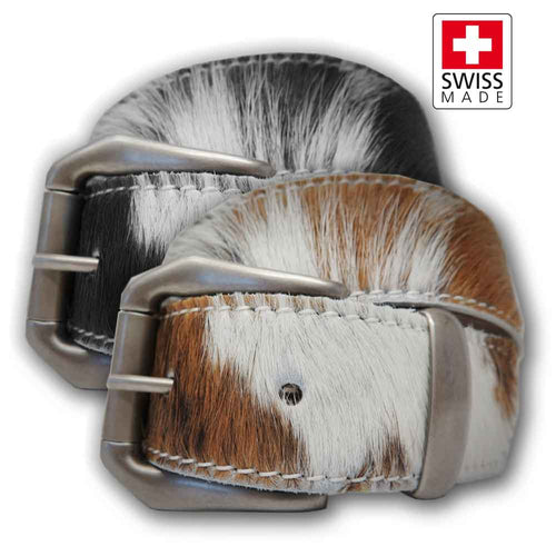 Leather belt genuine cowhide Swiss Made