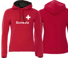 Carica l&#39;immagine nel visualizzatore di Gallery, Hoodie Damen mit Schweizerkreuz und Text Schweiz
