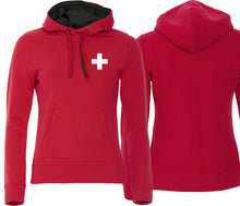 Charger l&#39;image dans la galerie, Hoodie Damen mit Schweizerkreuz klein
