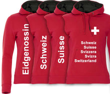 Carica l&#39;immagine nel visualizzatore di Gallery, Hoodie Damen mit Schweizerkreuz und Text
