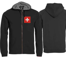 Load image into Gallery viewer, Hooded jacket Swiss cross 2.0 Black Edition
