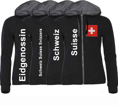 Kapuzenjacke Damen Schweizerkreuz 2.0 Black Edition