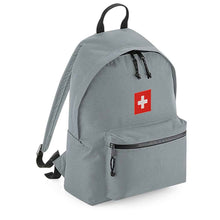 Charger l&#39;image dans la galerie, Rucksack Easy in Grau mit Schweizerkreuz
