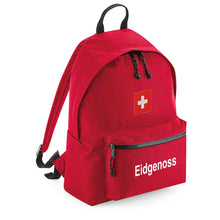 Charger l&#39;image dans la galerie, Rucksack Easy in Rot mit Schweizerkreuz und Text eidgenoss
