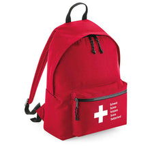 Lade das Bild in den Galerie-Viewer, Rucksack Easy in Rot mit Schweizerkreuz und Schweizer Pass Design
