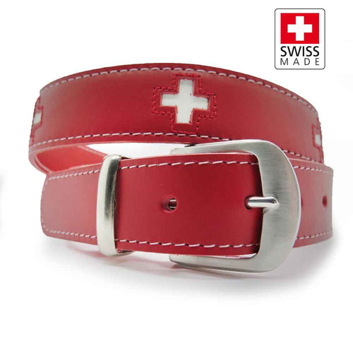 Leather belt Swiss cross Swiss Made