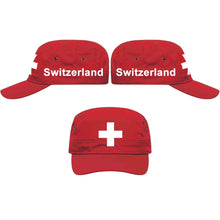 Carica l&#39;immagine nel visualizzatore di Gallery, Militär Cap Rot mit Schweizerkreuz, Text Switzerland
