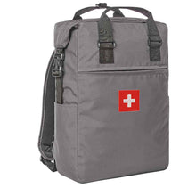 Load image into Gallery viewer, Trage Rucksack in Grau mit Schweizerkreuz
