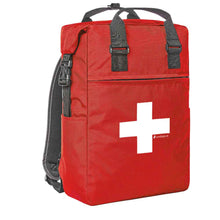 Load image into Gallery viewer, Trage Rucksack in Rot mit Schweizerkreuz Gross
