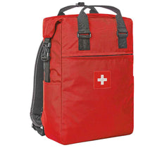 Load image into Gallery viewer, Trage Rucksack in Rot mit Schweizerkreuz
