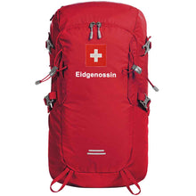 Load image into Gallery viewer, Outdoor Rucksack in Rot mit Schweizerkreuz und Text Eidgneossin
