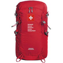 Charger l&#39;image dans la galerie, Outdoor Rucksack in Rot mit Schweizerkreuz und Schweizer Pass design
