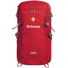 Lade das Bild in den Galerie-Viewer, Outdoor Rucksack in Rot mit Schweizerkreuz und Text Schweiz
