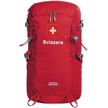 Load image into Gallery viewer, Outdoor Rucksack in Rot mit Schweizerkreuz und Text Svizzera
