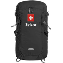 Lade das Bild in den Galerie-Viewer, Outdoor Rucksack in Schwarz mit Schweizerkreuz und Text Svizra
