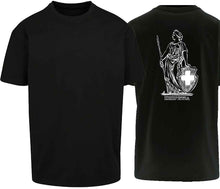 Charger l&#39;image dans la galerie, Oversize T-Shirt in Schwarz mit Helvetia
