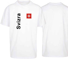 Charger l&#39;image dans la galerie, Oversize T-Shirts Weiss mit Schweizerkreuz und Text Svizra
