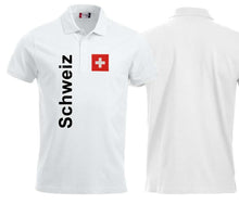 Load image into Gallery viewer, Polo White Edition mit Schweizerkreuz und Text Schweiz
