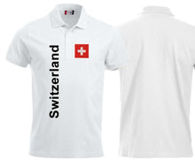 Load image into Gallery viewer, Polo White Edition mit Schweizerkreuz und Text Switzerland
