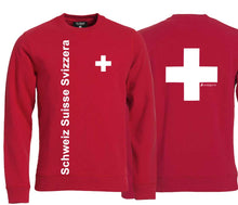 Load image into Gallery viewer, Pullover mit Schweizerkreuz und Text Schweiz Suisse Svizzera
