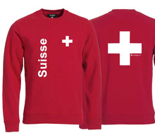 Charger l&#39;image dans la galerie, Pullover mit Schweizerkreuz und Text Suisse
