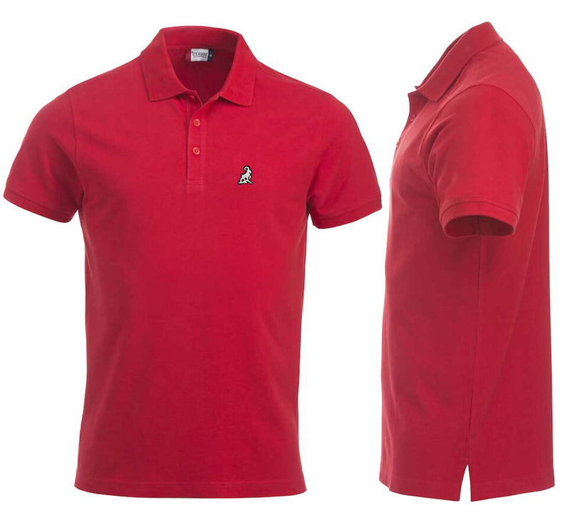 Red polo with logo