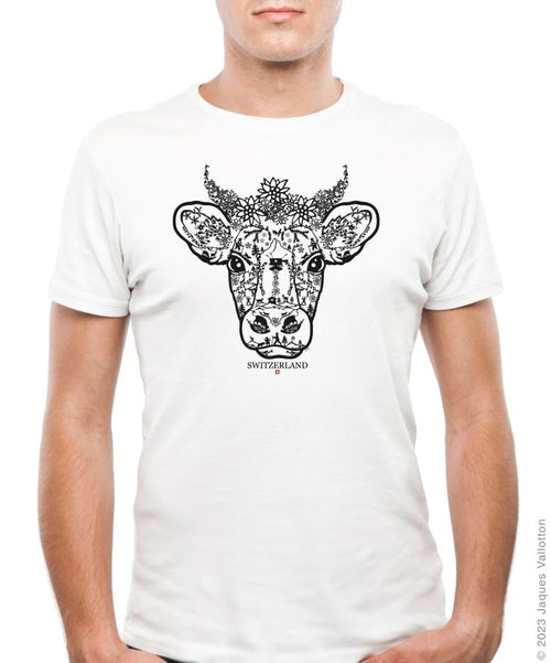 T-shirt cow head silhouette