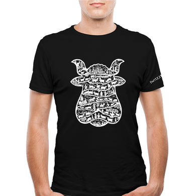 T-shirt silhouette de tête de vache noire