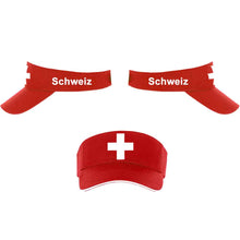 Carica l&#39;immagine nel visualizzatore di Gallery, Schirmmütze / Cap Rot mit Schweizerkreuz, Text Schweiz
