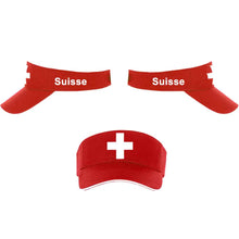 Charger l&#39;image dans la galerie, Schirmmütze / Cap Rot mit Schweizerkreuz, Text Suisse
