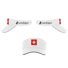 Load image into Gallery viewer, Schirmmütze / Cap Weiss mit Schweizerkreuz, Text Landjäger
